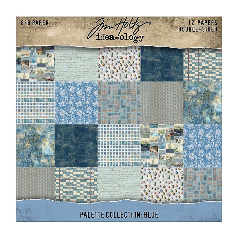 Tim Holtz  - Idea-ology - 8 x 8 paper Pack -Pallete Collection Blue