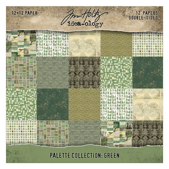 Tim Holtz Idea-ology Idea-ology Double-Sided Cardstock 12"X12" Palette Collection: Green