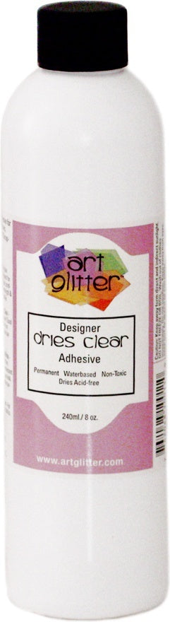 Art Glitter -  adhesive  -  Dries Clear  8 oz /240ml