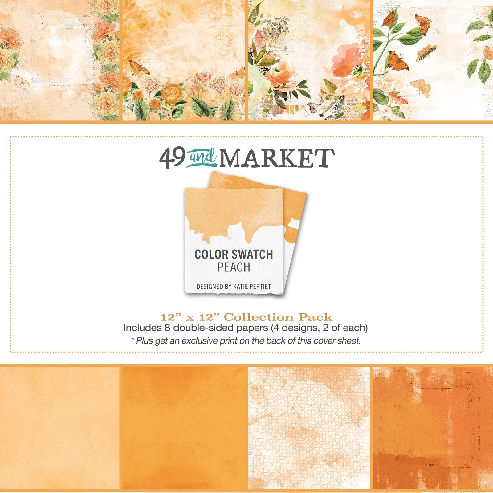 49 and Market 12 x 12 Collection  Pack   -  Color Swatch  Peach