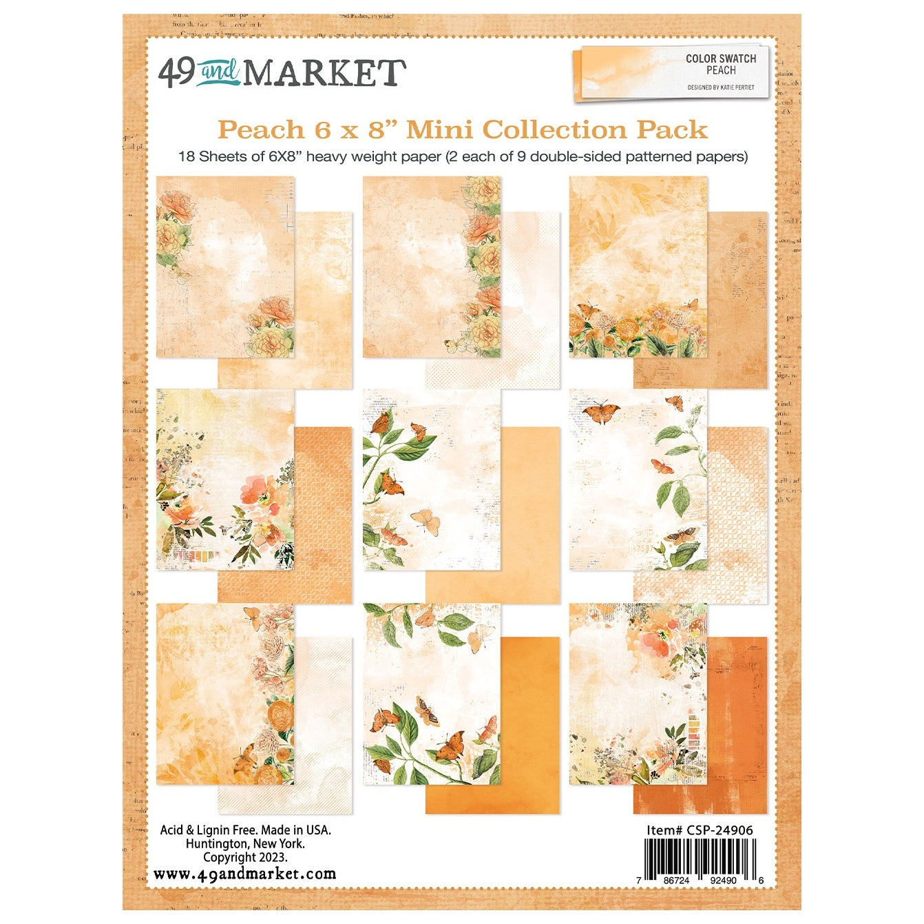49 and Market  - 6 x 8 mini collection  - Color Swatch  Peach