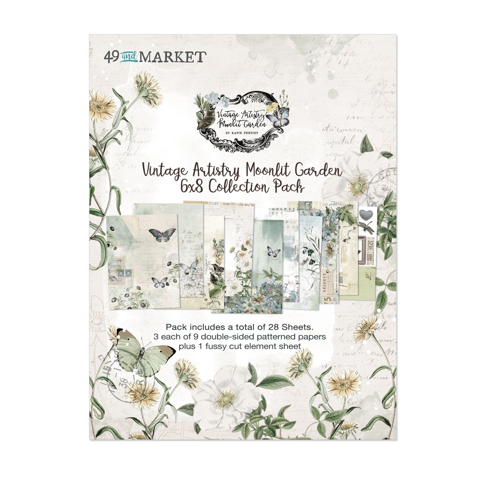 49 & Market  Moonlit Garden Vintage Artistry Moonlit 6 x 8 Collection pack