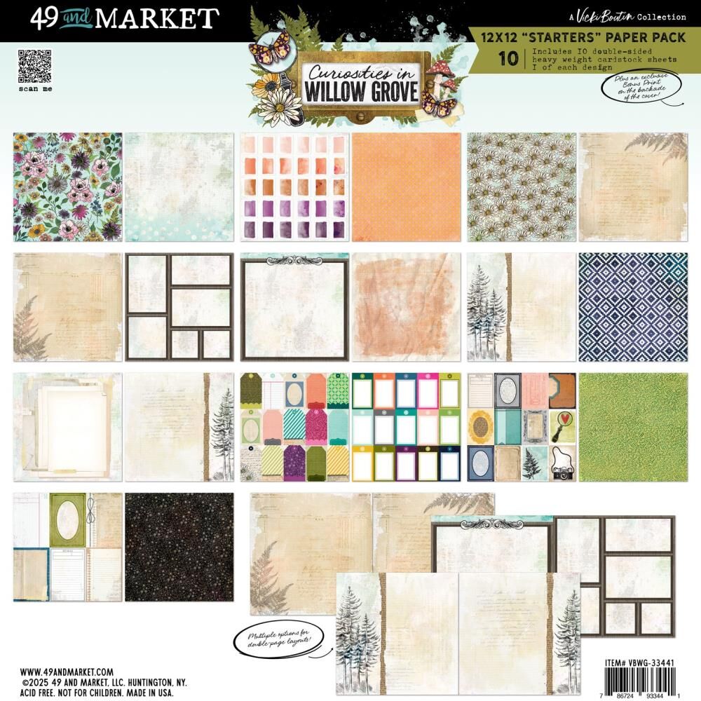 49 and Market - Curiosities In Willow Grove - 12x12 Starters Collection Pack