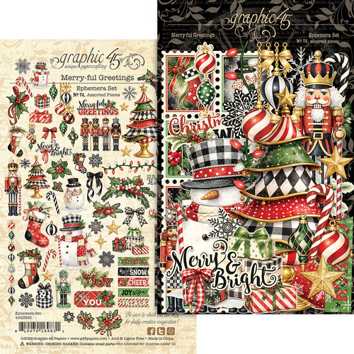 Graphic 45 Merry-ful Greetings Ephemera Set