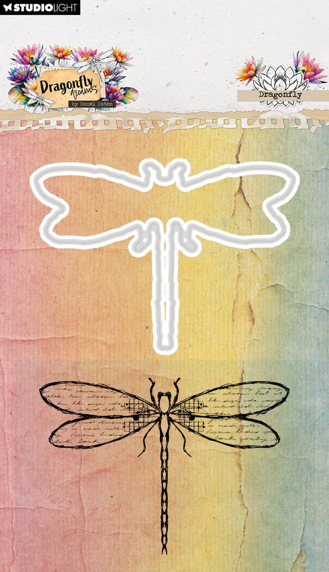 Studio Light -  DragonFly Dreams - Dragon fly stamp and Die Set