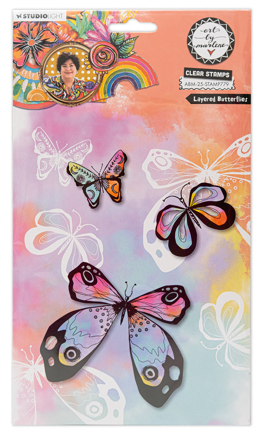 Art By Marlene Layered Butterflies Stamp