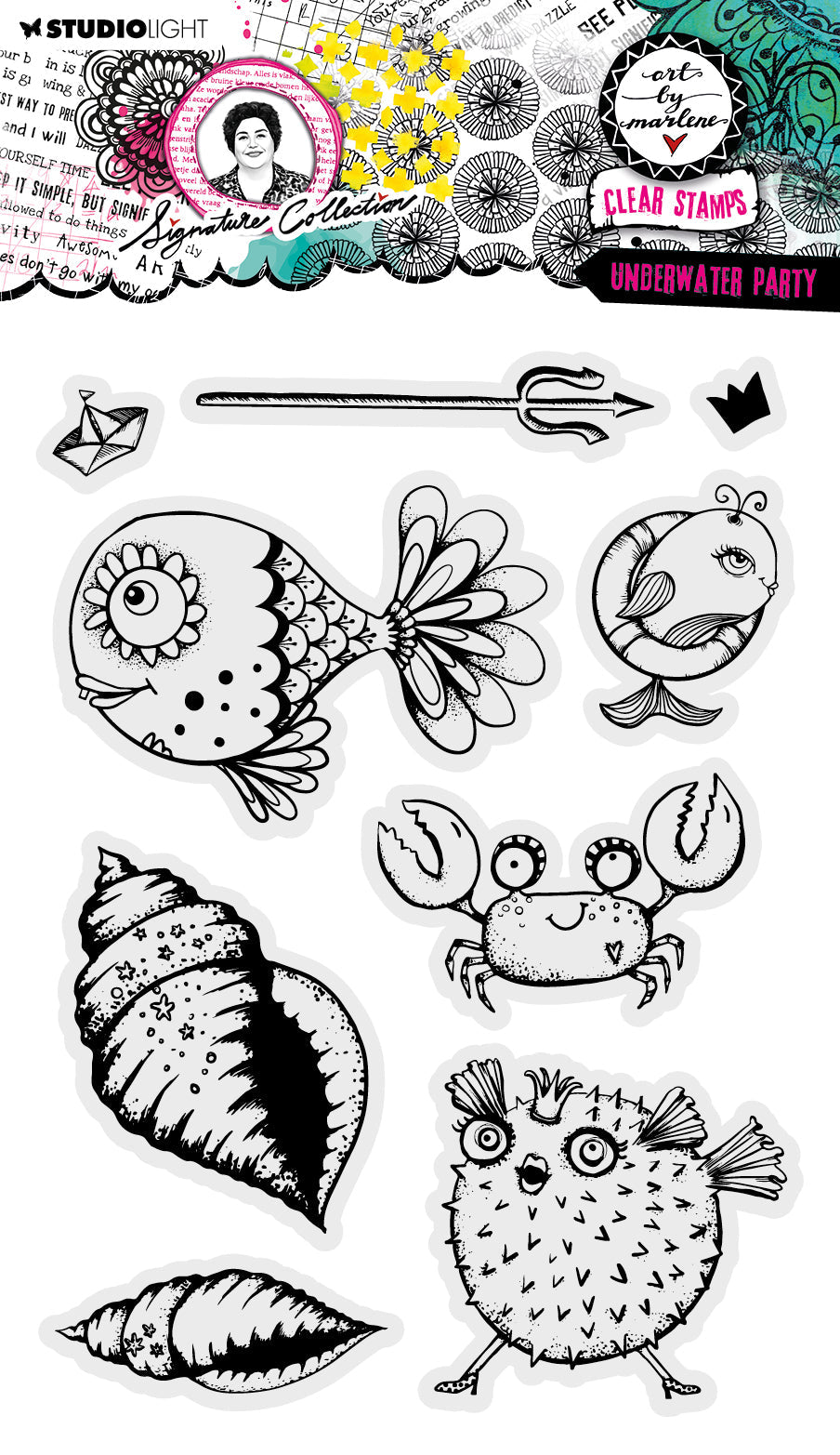Art By Marlene Signature  Collection Clear Stamp - Under Water Party