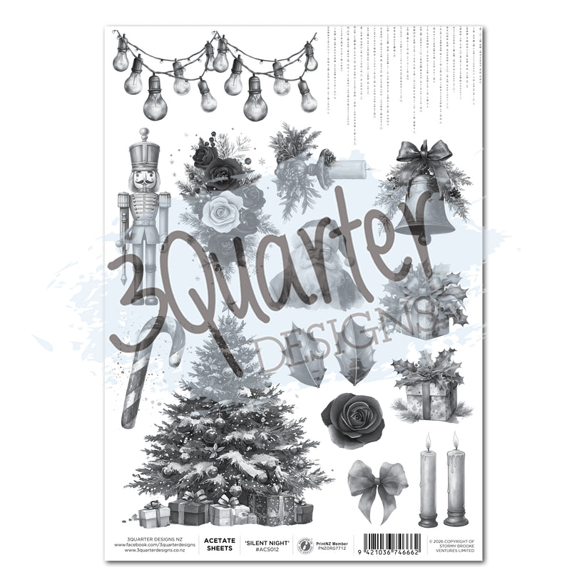 3Quarter Designs Silent Night Acetate Sheets