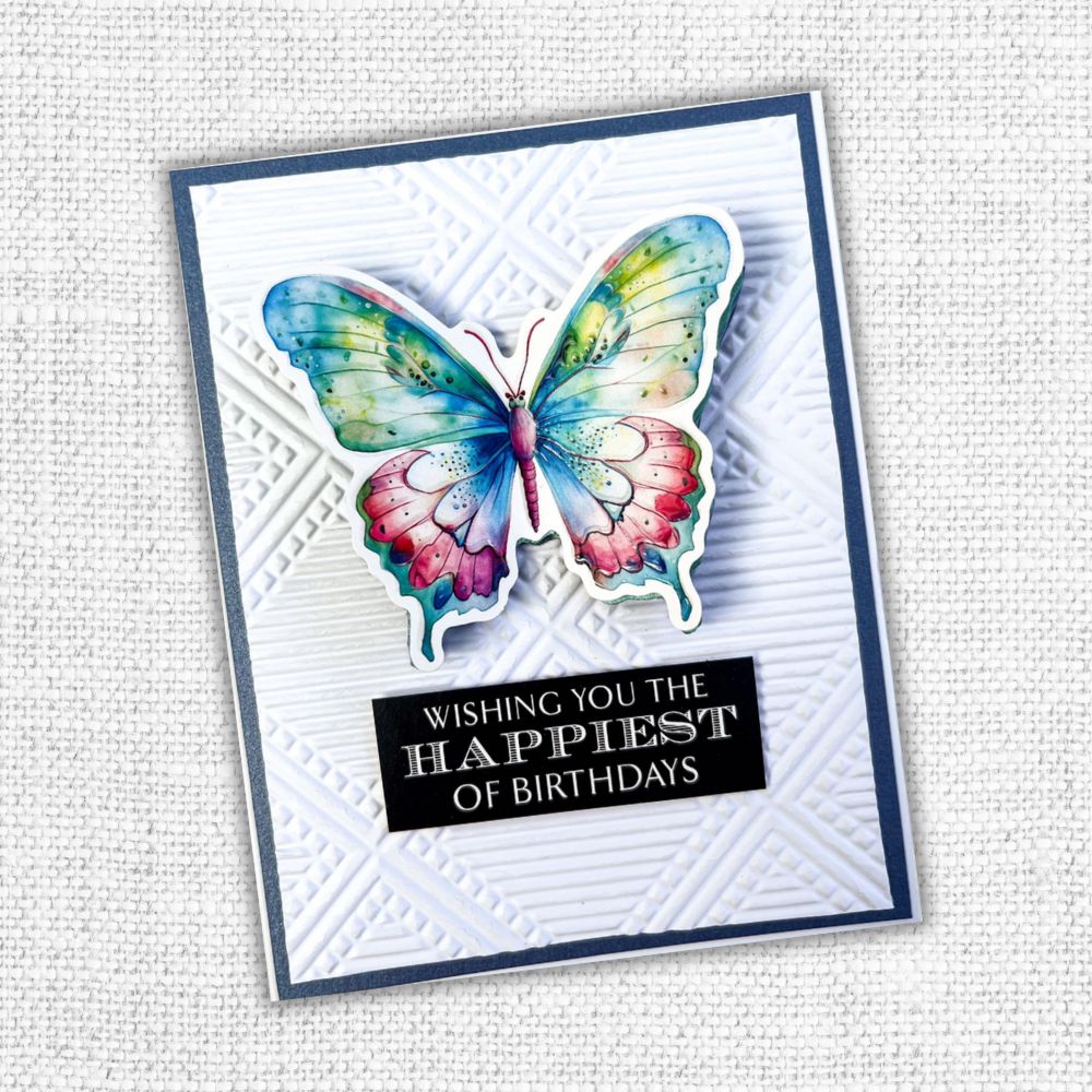 Paper Rose Rainbow Garden Butterflies  Embossed Die Cuts