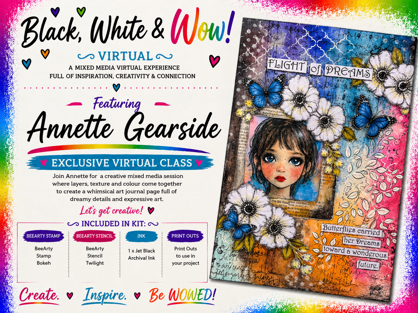 BLACK WHITE AND WOW - Annette Gearside  Flight of Dreams