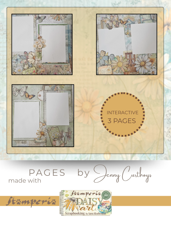 Hillbilly Scrappin - 3 Page layout -Daisy by Stamperia