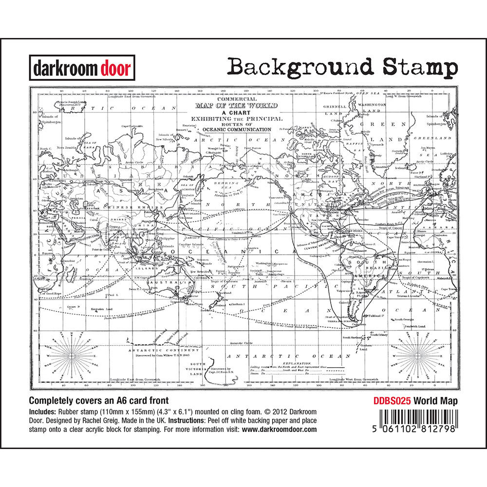 Darkroom Door Background Stamp - World Map