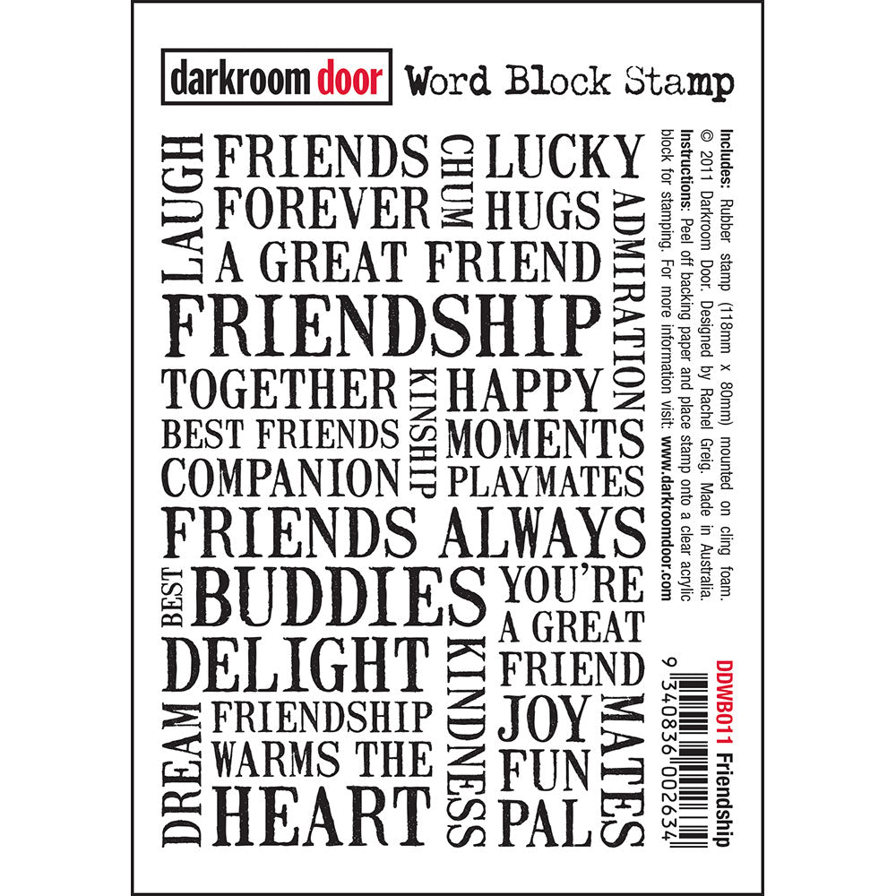 Darkroom door Word Block Stamp - Friendship