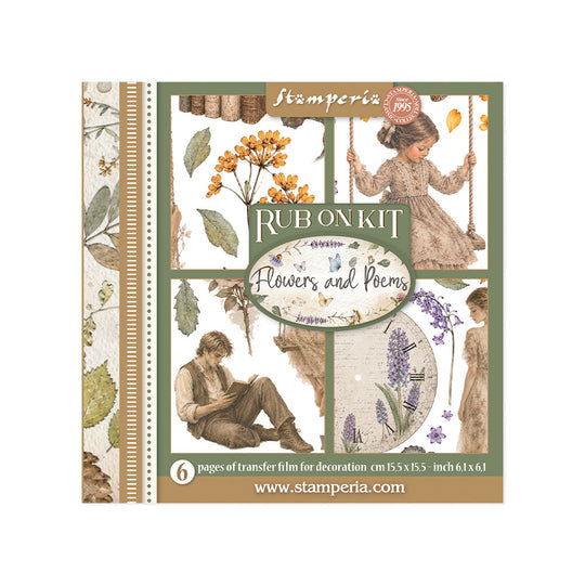 Stamperia Flowers and Poems Rub On Kit