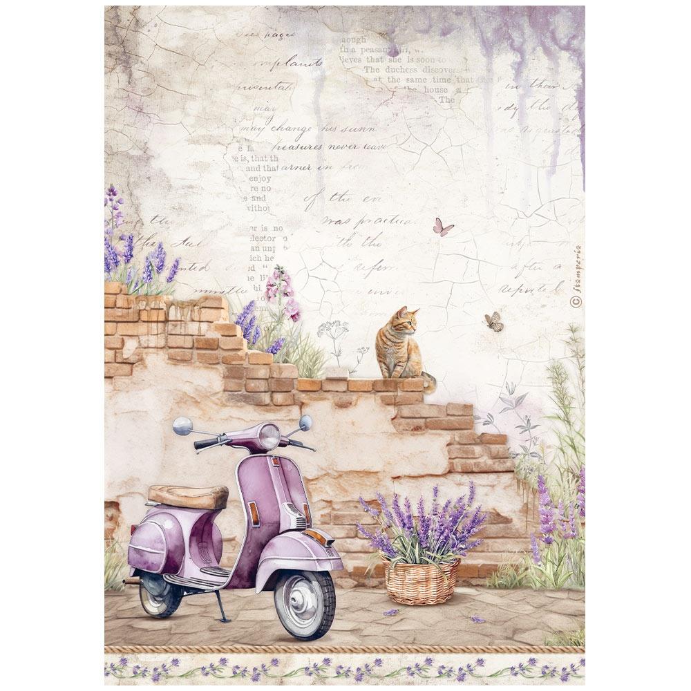 Stamperia Rice Paper A6  Back grounds - Lavender