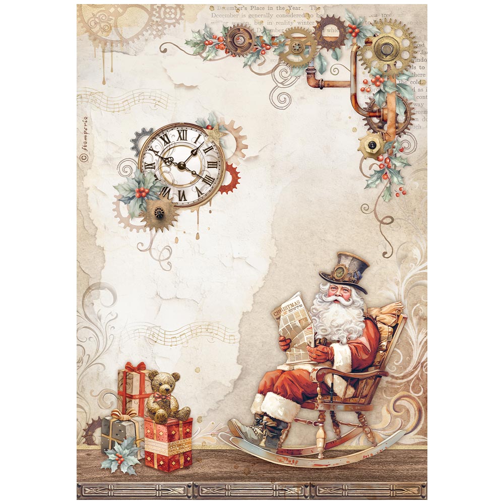 Stamperia - Gear Up for Christmas - A4 Rice Paper - Santa clause