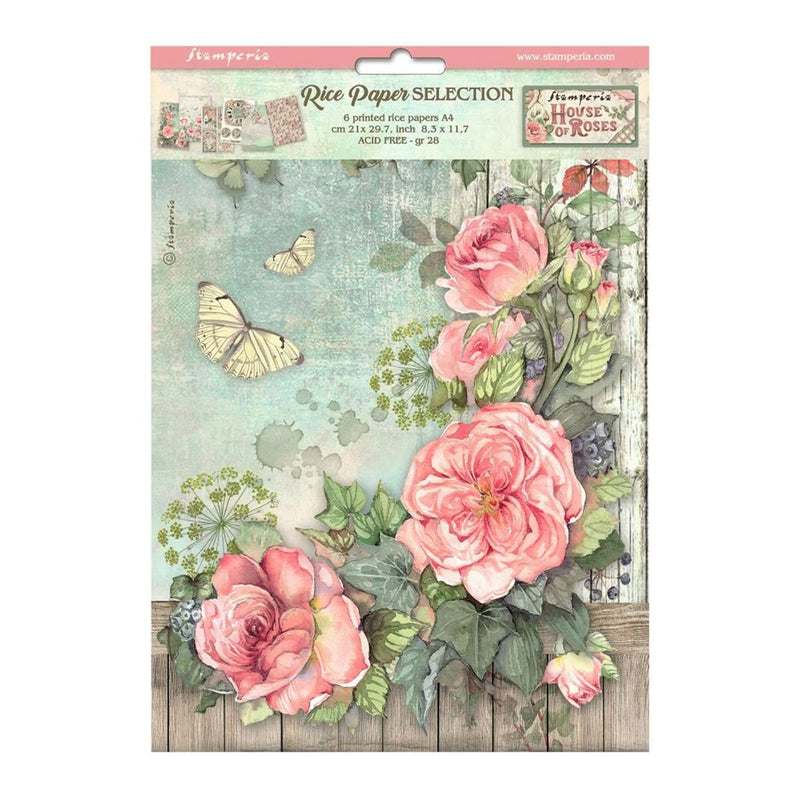 Stamperia - Rice Paper   - House of Roses  Paper Selection