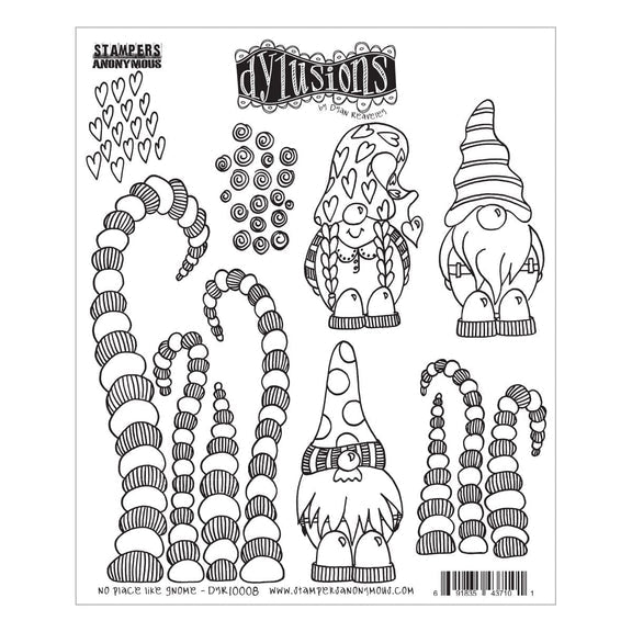 Dylusions by Dyan Reaveley - Cling Stamps - No Place Like Gnome