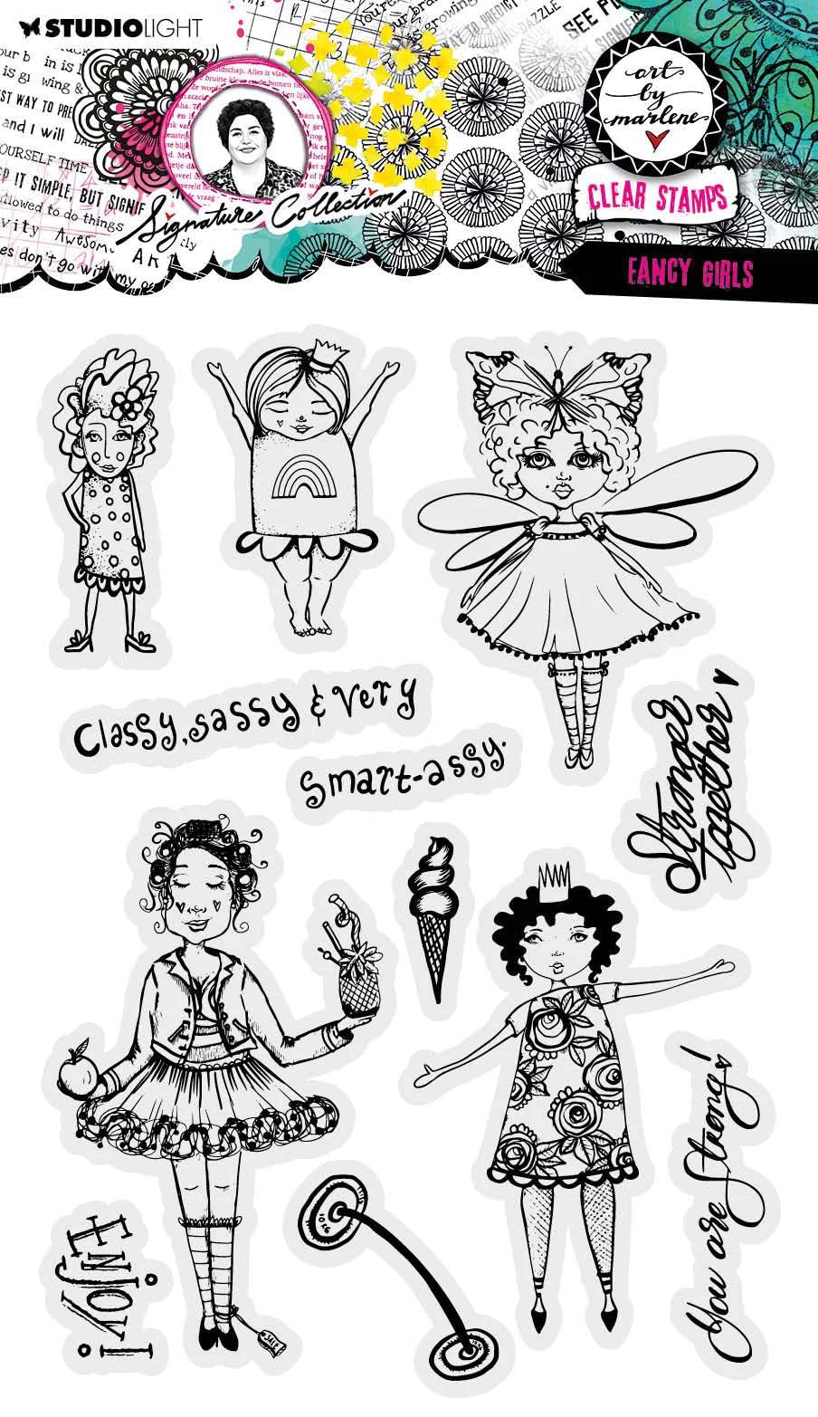 Art By Marlene  Clear Stamp  Fancy girls  Signature CollectionABM-SI-STAMP638