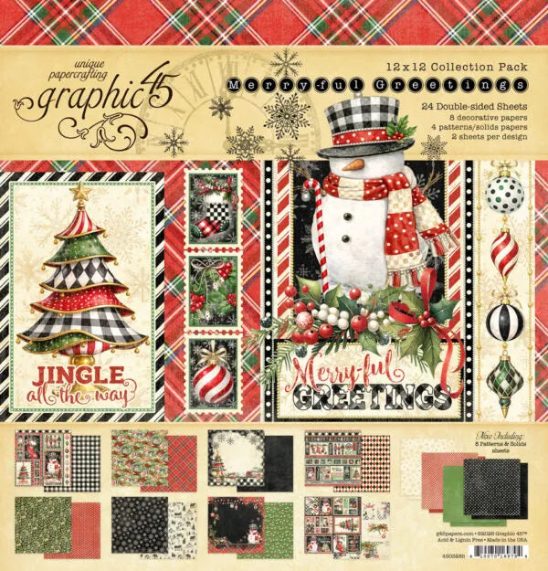 Graphic 45 Merry-ful Greetings 12x12 Collection Pack