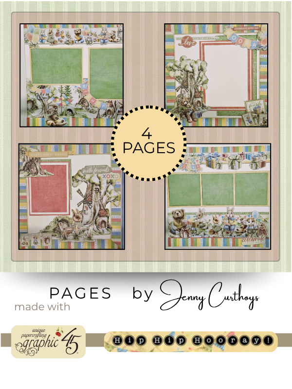 Graphic 45 Hip Hop Hooray   4 page kit