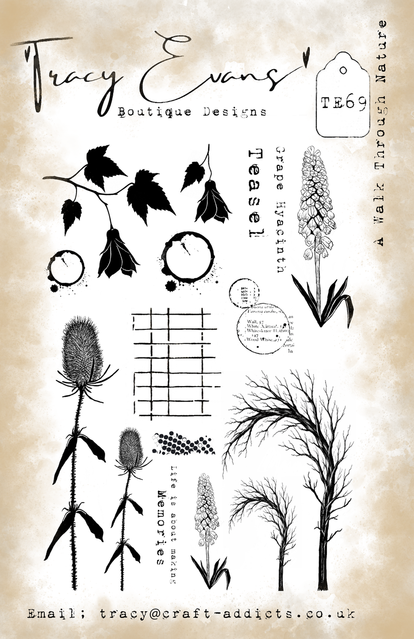 Tracy Evans Boutique Designs TE69 – A Walk Through Nature Stamp Set