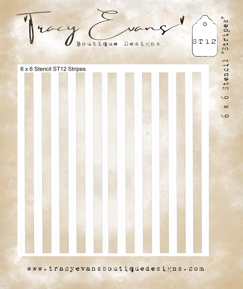 Tracy Evans Boutique Designs ST12 – Stripes Stencil 6 x 6 inches
