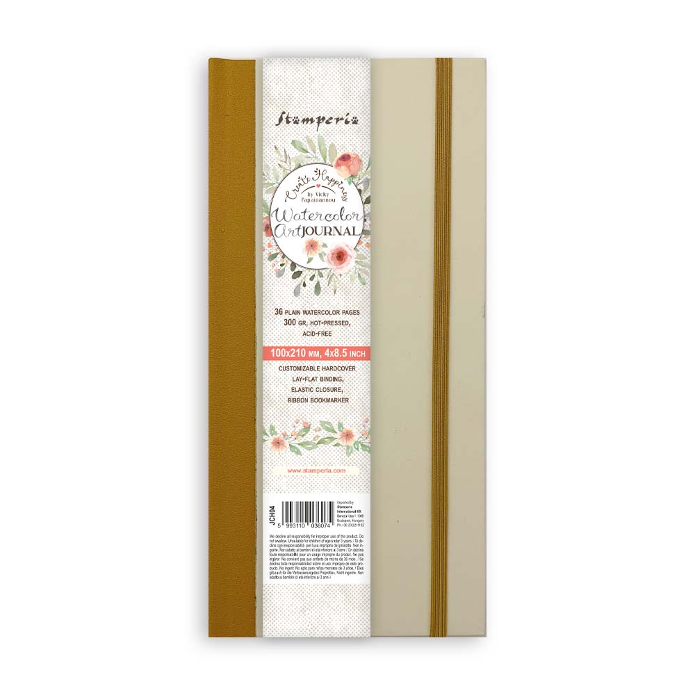 Stamperia Create Happiness Watercolour Art Journal 100 x 210 mm – JCH04