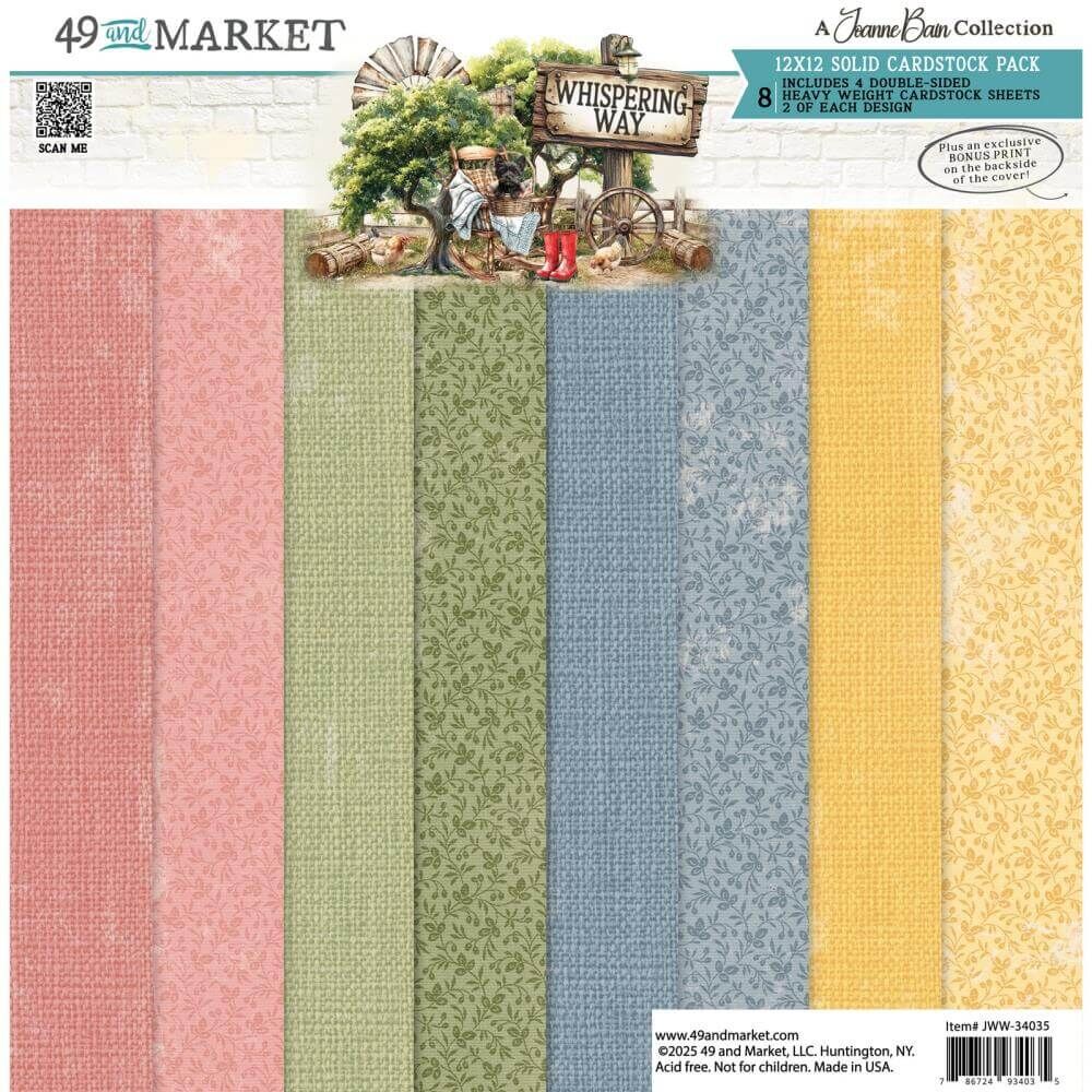 49 and Market - Whispering Way - 12 x 12 Solids Paper Collection