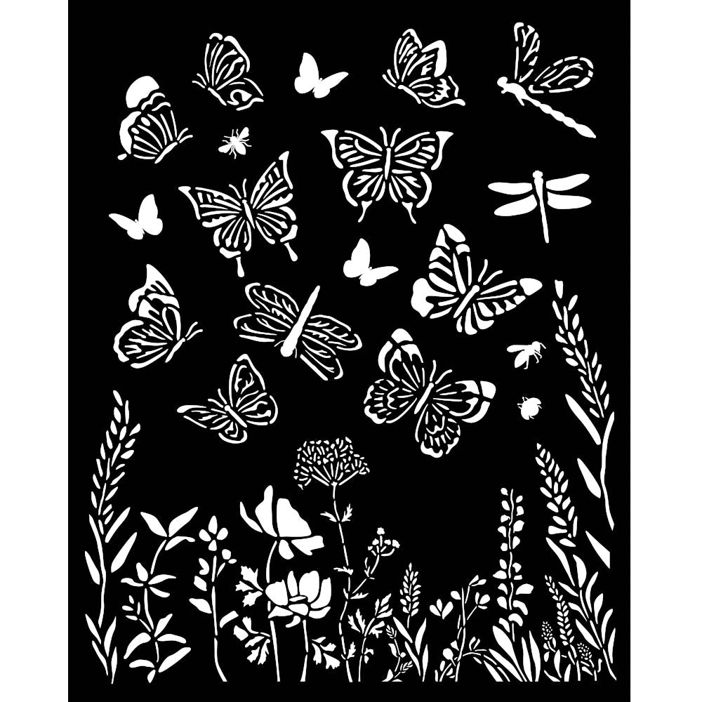 Stamperia Thick Stencil 20x25 - Lavender - Butterflies