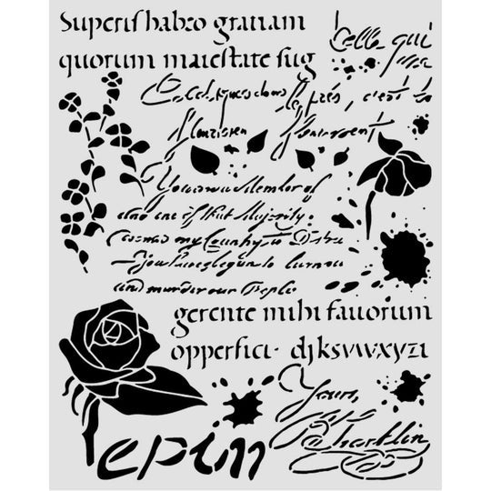 Stamperia Stencil – Flowers and Poems – Latin Inspirations