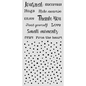 Stamperia Stencil – Journal Words and Dots – KSTDL177
