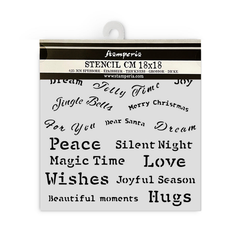 Stamperia The Nutcrackerthick Stencil - Classic Christmas Quotes