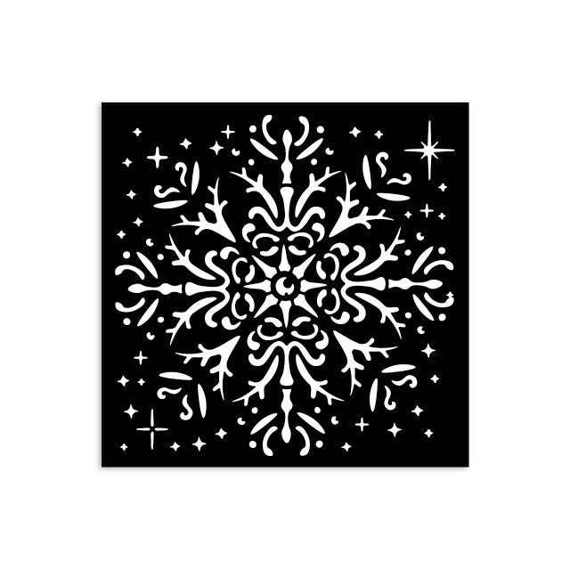Stamperia - Stencil  - The Owls  House  - Snow flake  12 x 12 cm