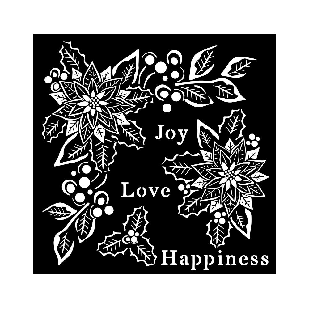 Stamperia Mix Media Art Stencil  Christmas Joy, Love and Happiness