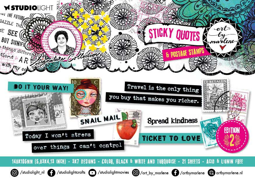 Art By Marlene  Sticker Pad  Edition 2  Quotes and Postage Stamps Signature Collection ABM-SI-STIC17