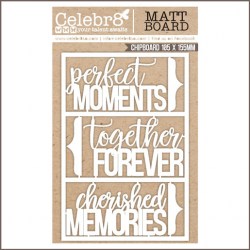 Celebr8  -   Matt Board Word Titles  "Perfect, Together Cherished "