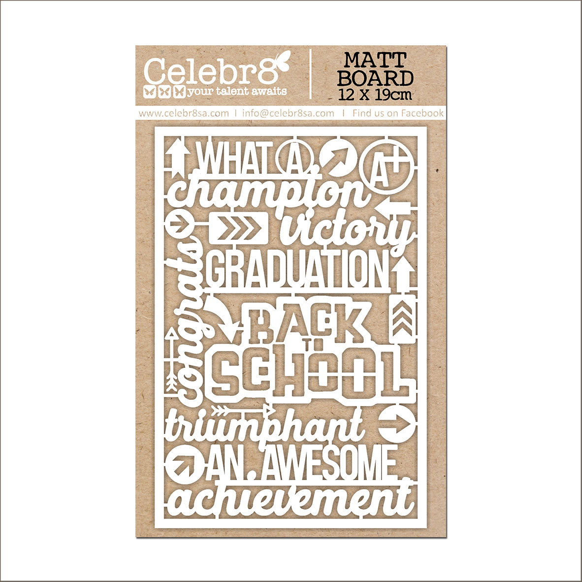 Celebr8  -   Matt Board Word Titles  "Back to School "