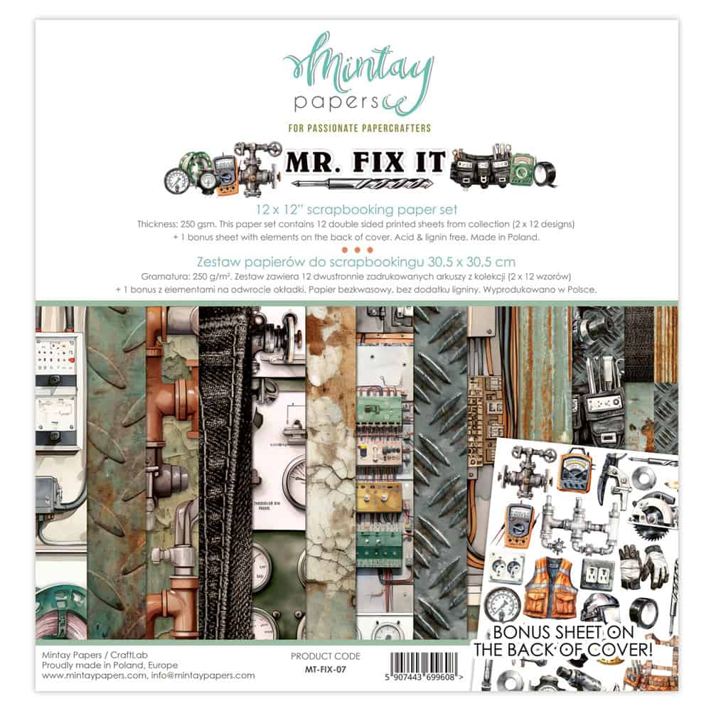 Mintay-Mr Fix It -12 x 12  paper pad
