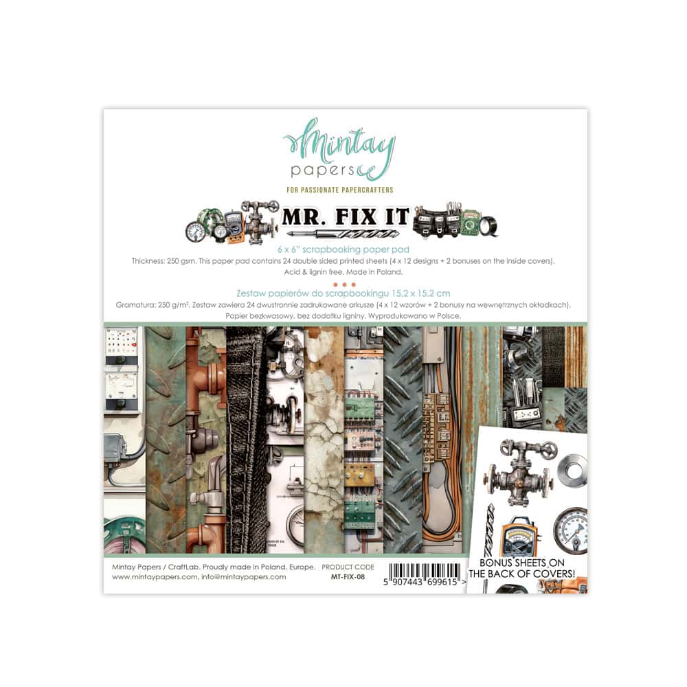 Mintay-Mr Fix It -6x6 paper pad