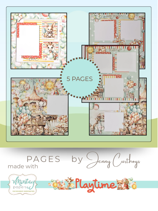 Hillbilly Scrappin Mintay Playtime 5 page kit