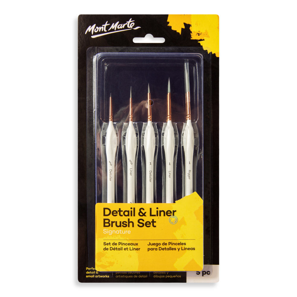 Mont Marte Signature Detail & Liner Brush Set 5pc