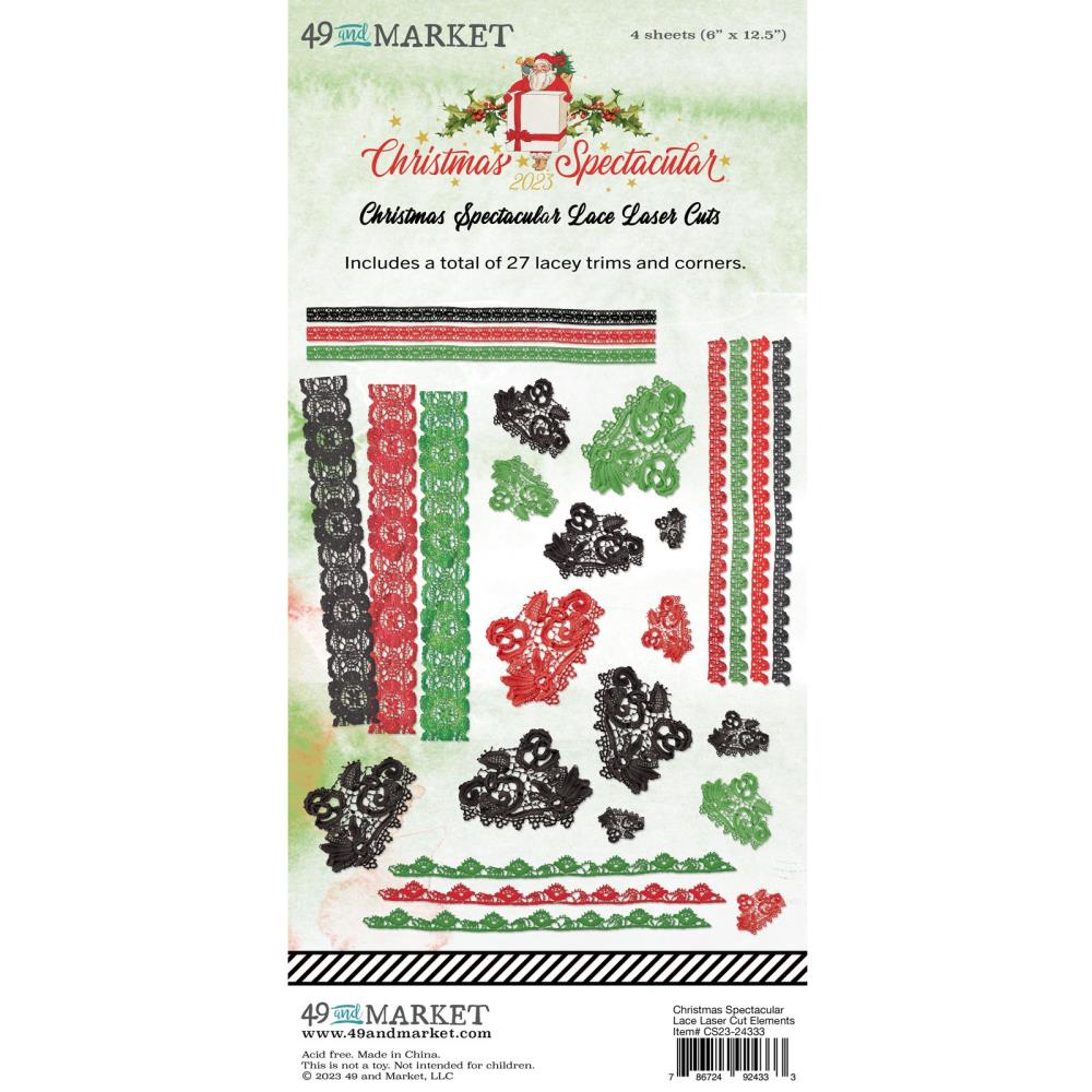49 and Market Vintage Artistry Christmas Spectacular -Lace Laser Cut Elements