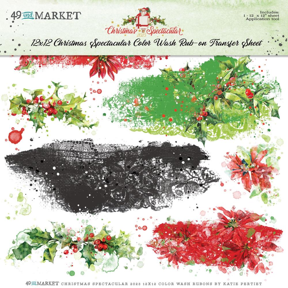 49 and Market - Christmas Spectacular Color Wash rub-on Transfer sheet