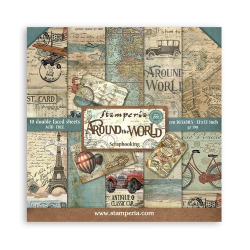 Stamperia Around the World  Scrapbooking 12 x 12 inch  10 sheet