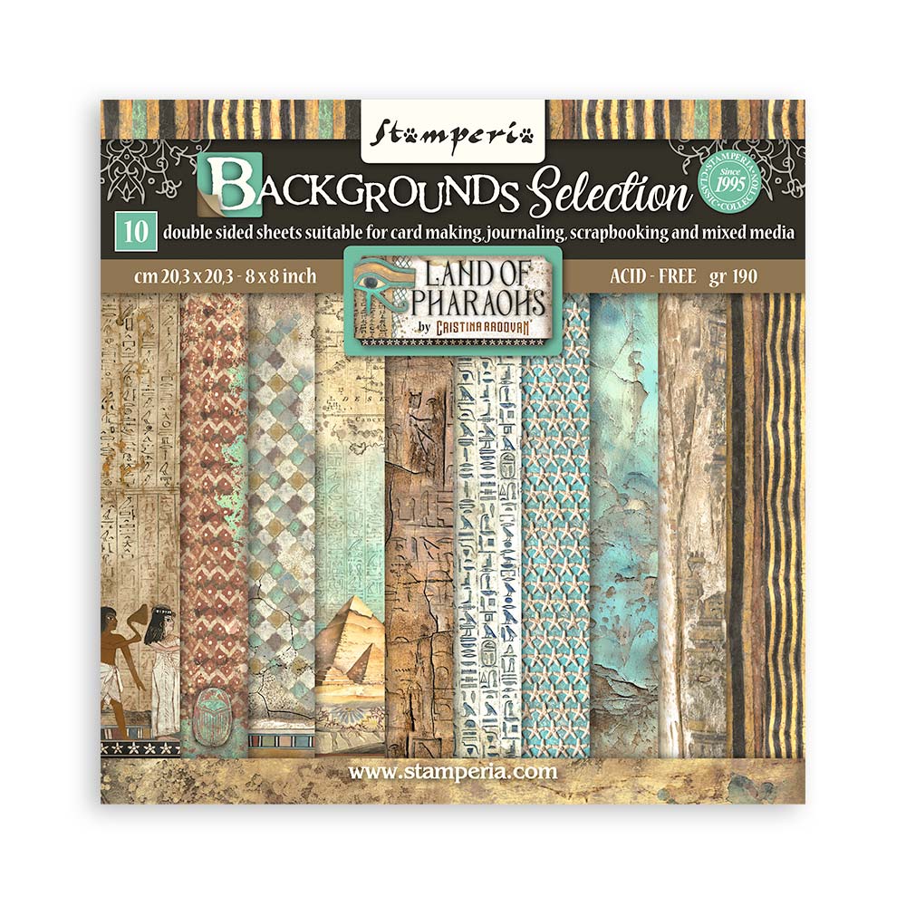 Stamperia - Land of the Pharaohs   8 x 8 Paper pack