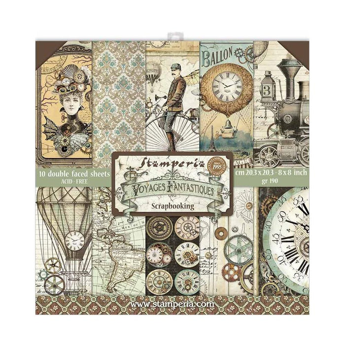 Stamperia 8 x 8 Voyages Fantastiques scrapbooking Pad