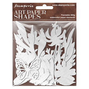 Stamperia paintable botanical and butterfly art paper shapes in 400 gsm watercolour paper SBCU006