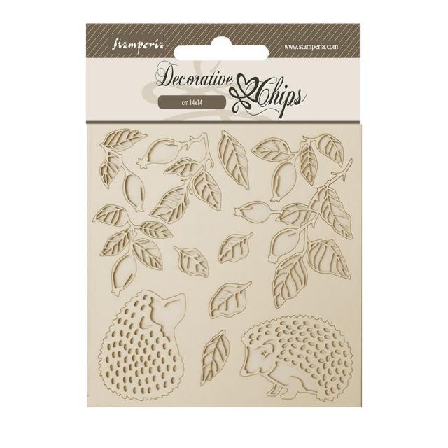 Stamperia -  Decorative Chips  Woodland Hedgehog