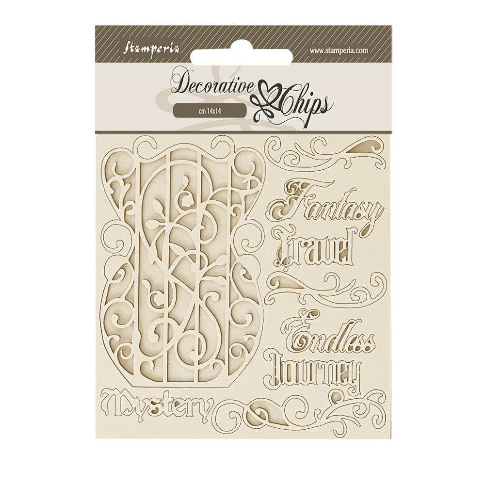 Stamperia   Decorative Chips- Vagabond in Fantasy - World Fantasy